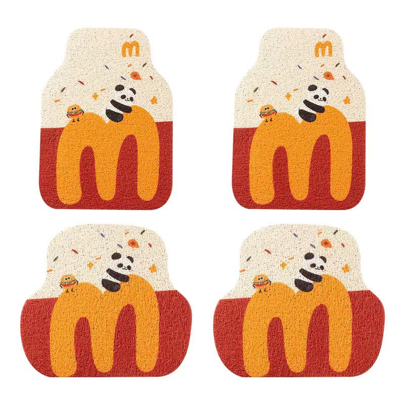 Universal Car Floor Mats with Cute Cartoon Designs, Anti-Dirt and Easy to Clean, Can Be Cut to Size, Suitable for Car Interiors