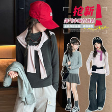 女童2025秋季新款长袖T恤中大童春秋基础百搭打底衫休闲韩版上衣