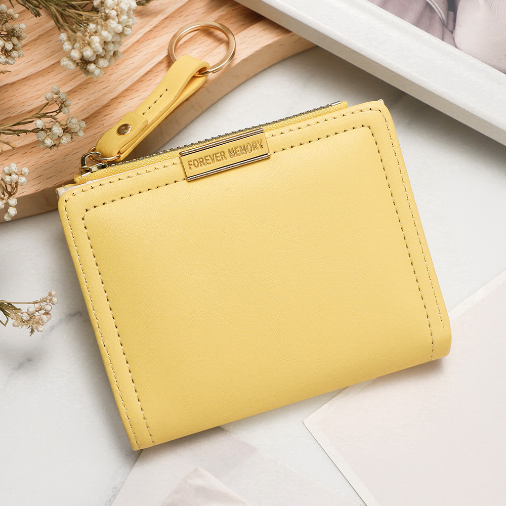 Nueva versión coreana de la moda para mujer billetera corta monedero con cremallera bolsa de monedas múltiples tarjeta tarjeta bolsa de identificación billetera