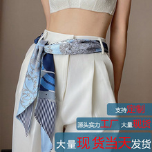 幂同款黑白腰果小丝巾女夏季领巾职业衬衫装饰围脖腰带配饰百搭