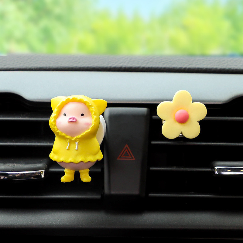 Decoración de perfume de coche, decoración de aromaterapia de cerdo lindo creativo, aire acondicionado, salida de aire, fragancia, productos de interior de coche