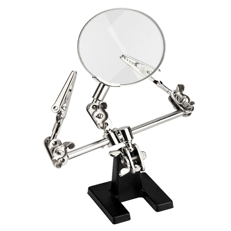 Цельнометаллический зажим под крокодила Электрический паяльник ремонтная печатная плата инструмент для обнаружения микросхем мобильного телефона 60 мм идентификационное увеличительное стекло