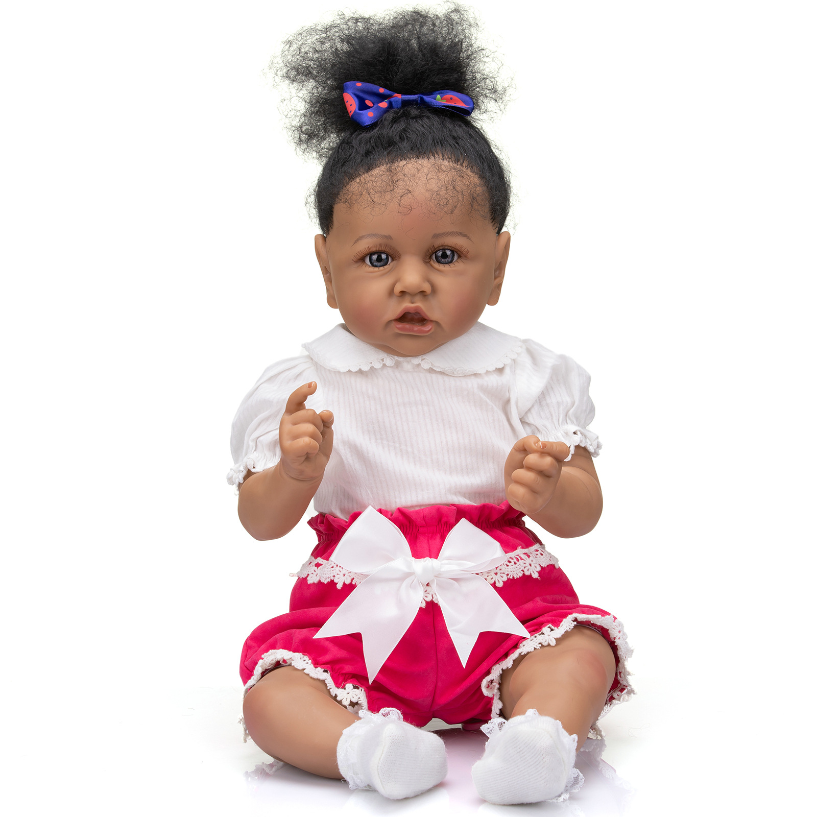 22 pulgadas reborn Saskia simulación bebé renacido muñeca negro bebé transfronterizo suministro de una sola pieza entrega