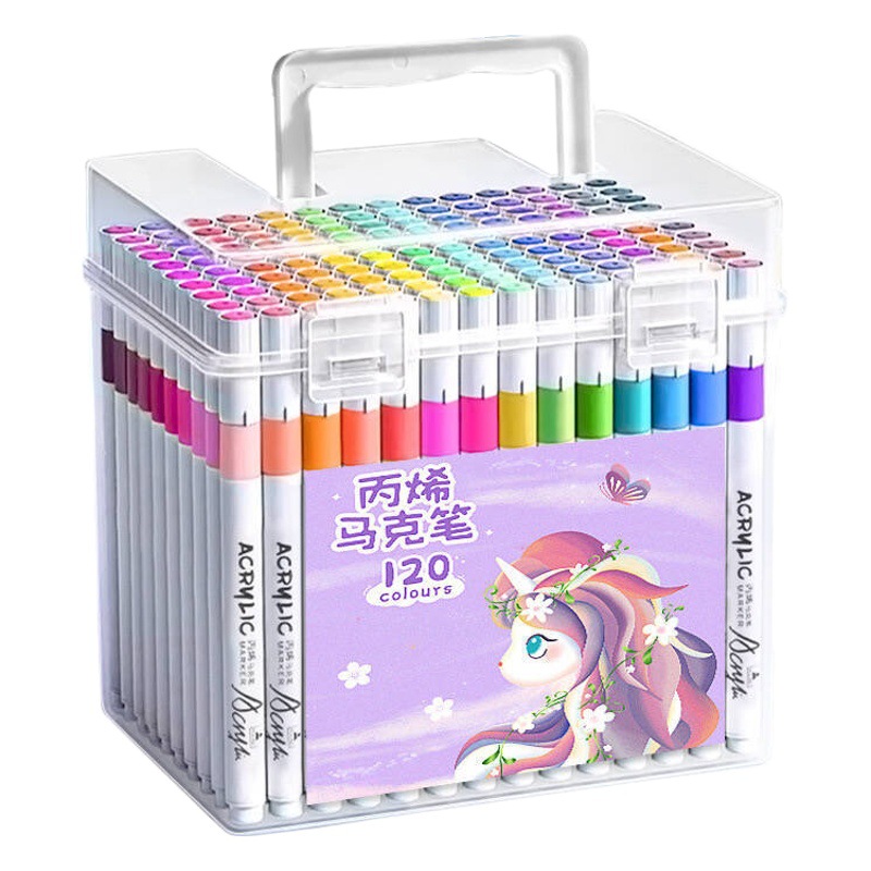 Acrylic marker pen for kindergarten primary school students washable opaque color stackable color hand-painted diy watercolor pen painting book