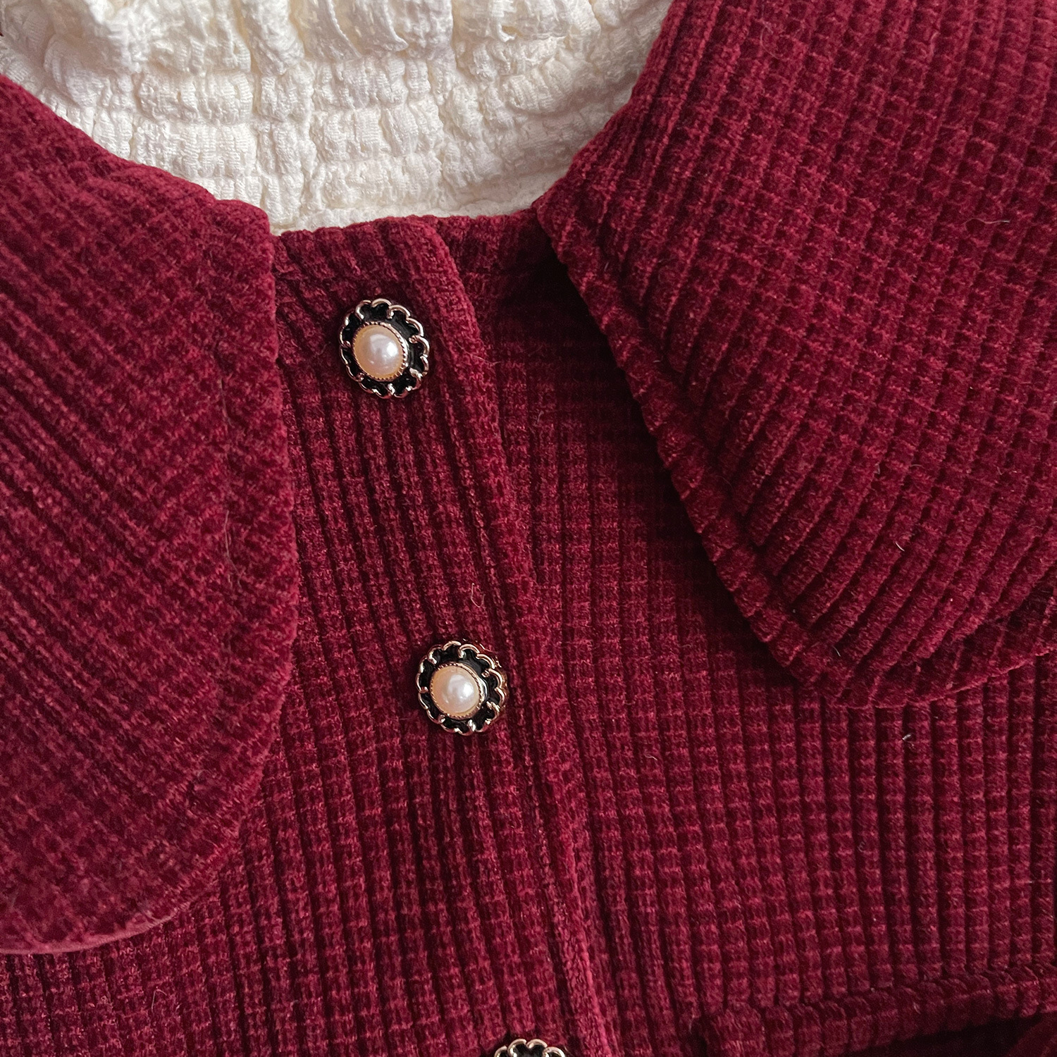 Mädchen Winter Set Mit Großem Kragen In Rot Aus Plüsch_voghion.com