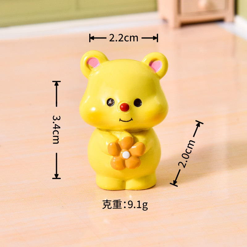 漫画ハニーバターベアかわいい人形デスクトップ装飾品マイクロ風景レイアウト小道具 diy 樹脂アクセサリー|undefined