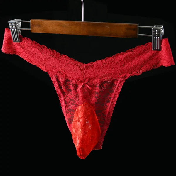 European and American Men's Thongs, Sexy Low-Waist T-Pants, Lace Underwear, Women's Erotic Jj Pouch, Breathable, Large Size, Export