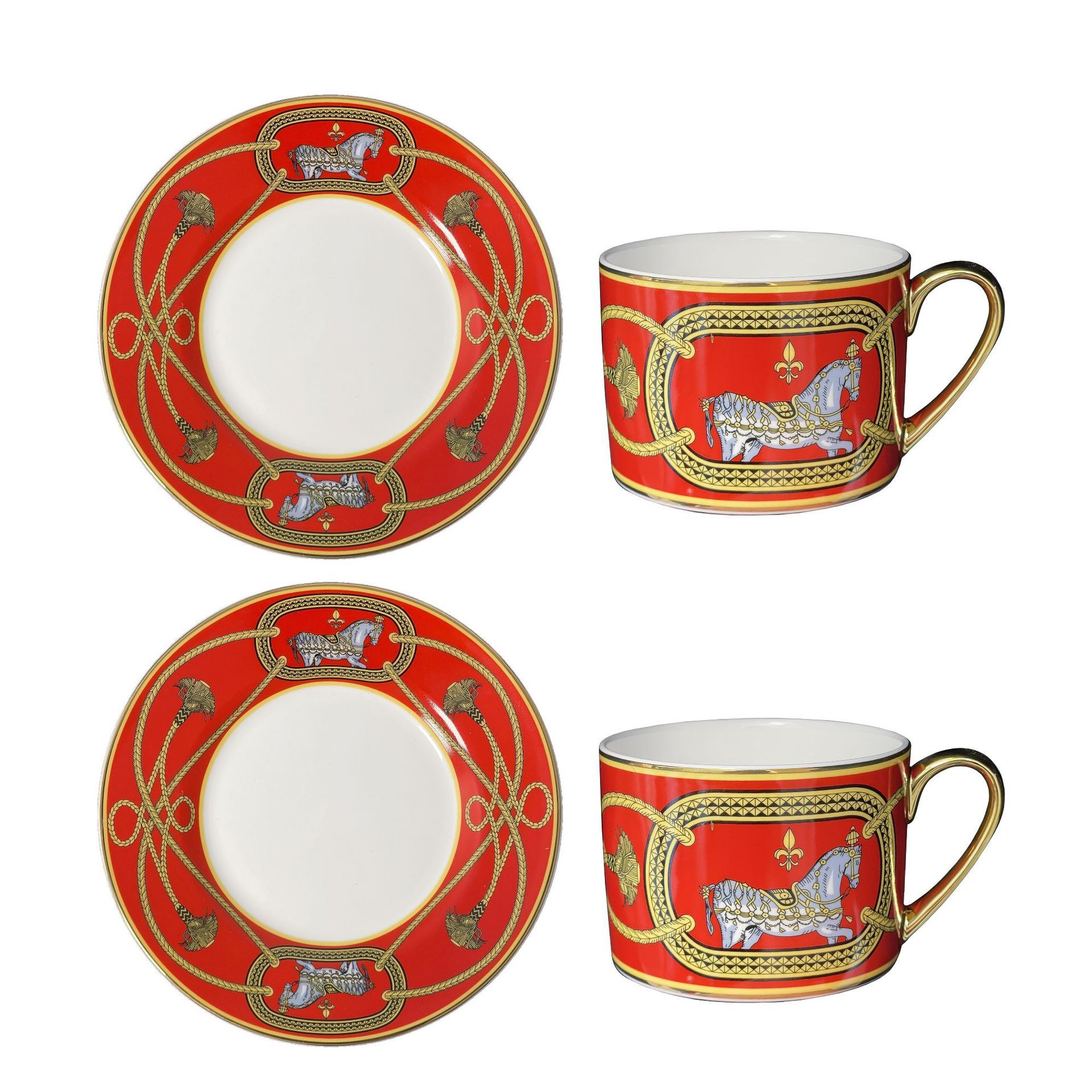 Corte europea transfronteriza retrógrada taza de café de porcelana casera doble taza de plato taza de cerámica taza de té de la tarde pareja