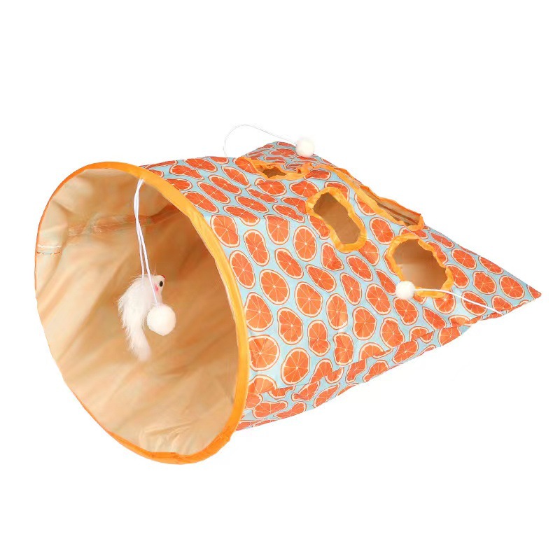 Nuevo gato de juguete para mascotas auto-Hola diamante bolsa de juguete con anillo de papel mordedura-resistente ratón gato traje gato taladro agujero gato túnel