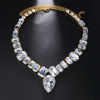 Accessory, advanced necklace, Amazon, diamond encrusted, bright catchy style, high-quality style