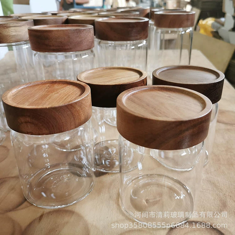 Стеклянный резервуар из высокоборосиликатного стекла Sali Covered Wirle Cover Wicker Sealing Tea Tibetan Tiber Wide Wet Insect Kitchen Storage
