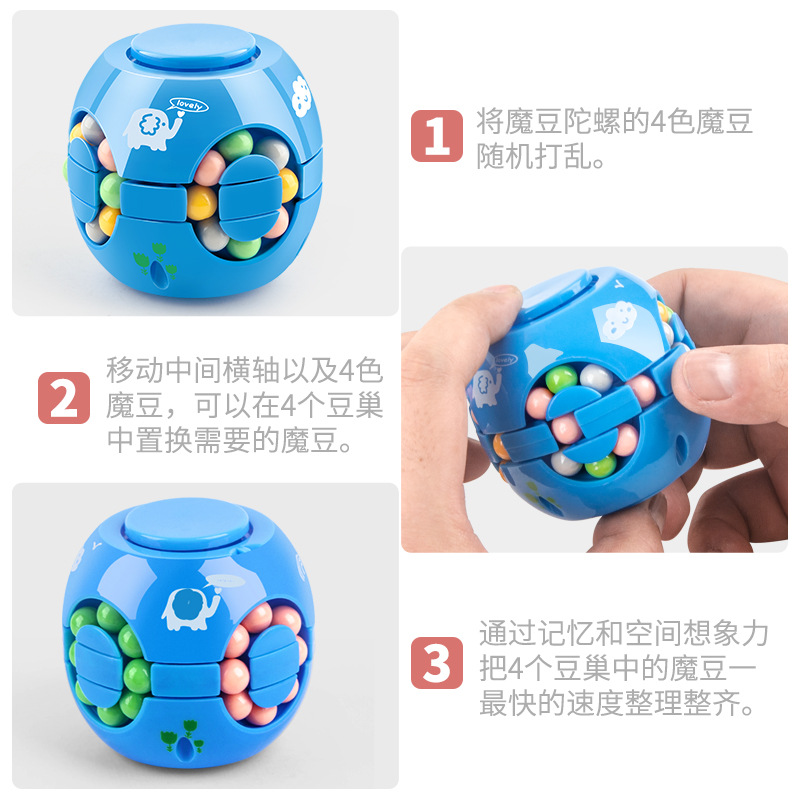 Cross-border sales of hamburger magic bean Magic cube toy children's educational fidget spinner student stress reliever magic bean