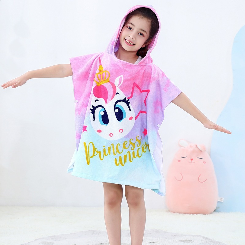 Customized Hooded Bath Towel, Water-Absorbent and Quick-Drying, Children's and Adult Beach Towel, Coral Velvet Cape, Microfiber Wholesale