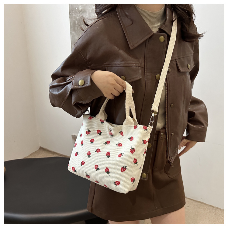Canvas bag for women 2024 New large-capacity handbag, printed tote bag, niche design, artistic single-shoulder bag for work undefined