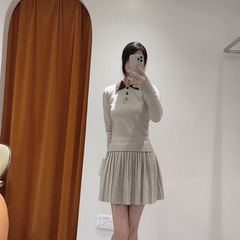 3192别致绝美套装女秋季甜辣气质衫小个子收腰百褶短裙搭配一整套