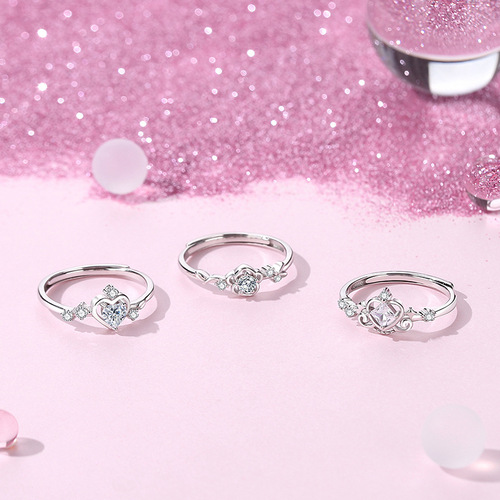 New forest style rose ring for women 925 sterling silver fashion commuter crown ring ins flower open index finger ring