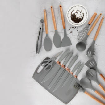 Pala de silicona sartén antiadherente especial de calidad alimentaria utensilios de cocina para el hogar 19 piezas de utensilios de cocina traje