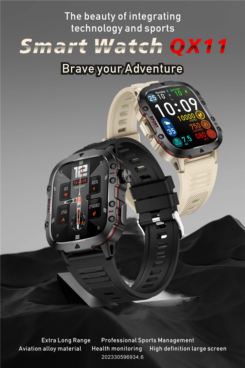 Cross-border AliExpress, Shopee, Amazon Japan QX11 Outdoor three-proof Sports smart watch Smart Watch full figure