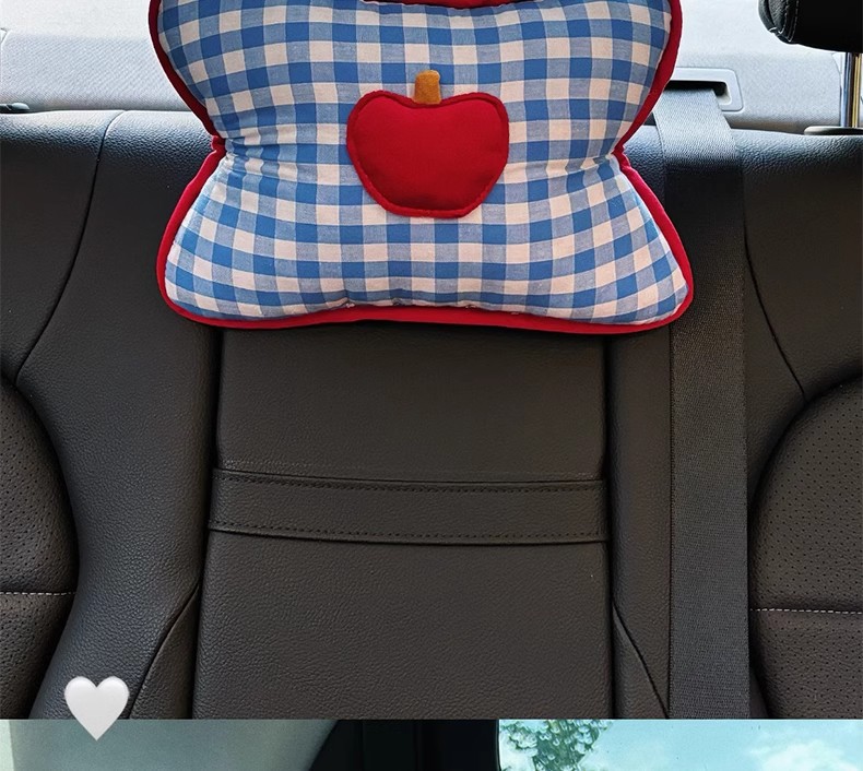 Cute car seat headrest car neck pillow comfortable blue apple series car pillow car pillow a pair of pillows