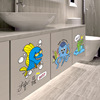 Cartoon toilet for bathroom, waterproof creative decorations, sticker, stickers