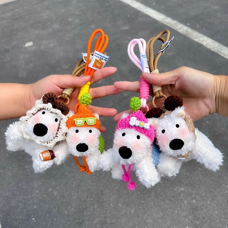 Cute West Highland felpa colgante bolso colgante dibujos animados garabateado cachorro muñeca llavero accesorios regalos creativos
