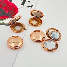 现货 圆形25mm贴镜金色迷你眼影盒 DIY单色喷镀小样试色空盒