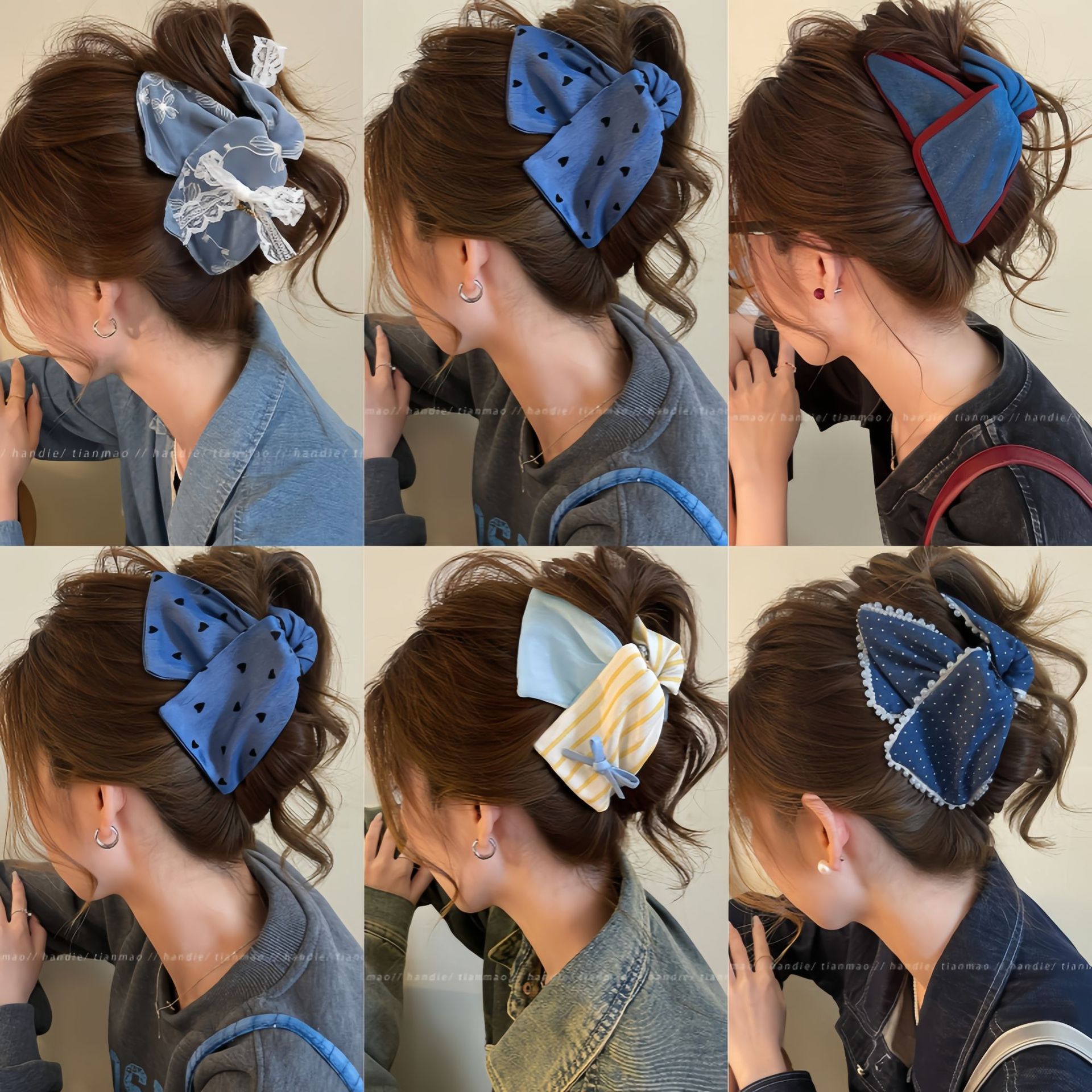 Tela de moda pliegue clip de cabello de alta sensación de gran clip de agarre de cabeza de mujer clip de tiburón temperamento coreano adornamiento de cabello