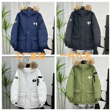 莆田纯原MLB工装羽绒服NY洋基队大毛领中长款男女款派克外套批发