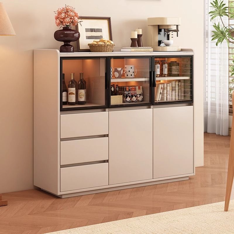 Solid Wood Sideboard Living Room Integrated Wall Tea Cabinet Modern Simple Home Floor-Standing Storage Cabinet Kitchen Storage Cabinet