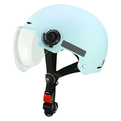 Motorcycle Cycling Helmet, Four-Season Half Helmet — Motosiklet kaskı (dəbilqə) - frosted-light-blue