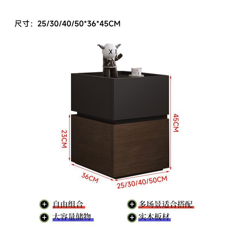 [WS001 서랍 2개 침대협탁] 아이언그레이-월넛그레인