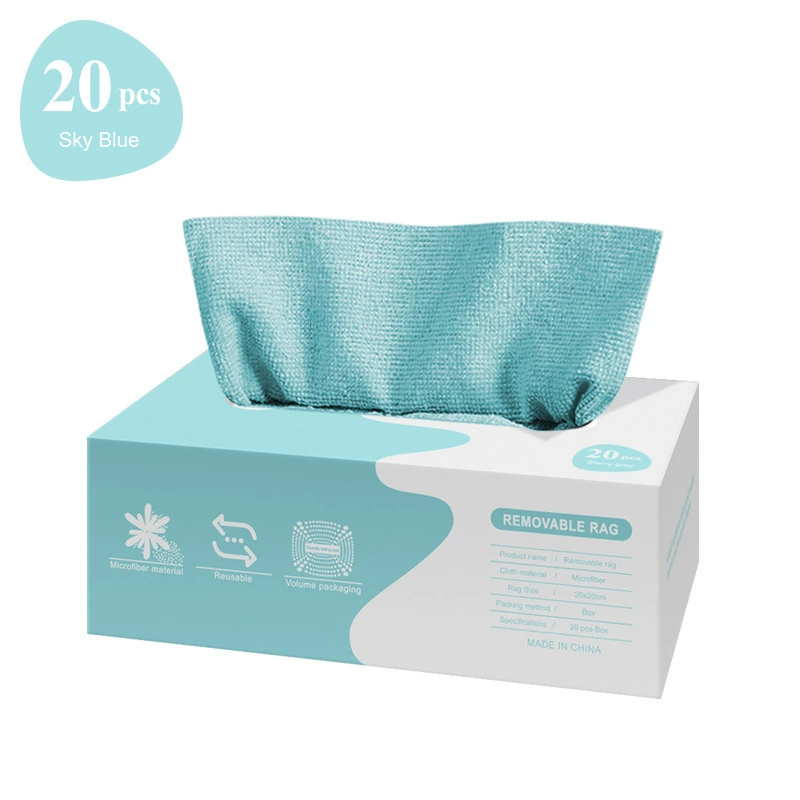 Boxed Removable Kitchen Rags, Thickened Lint-Resistant Polyester, 20×20–30×30 cm Options