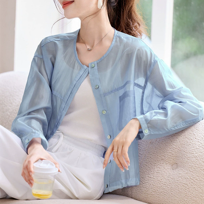 Женское летнее свободное кардиган-пальто, повседневный топ с защитой от солнца, модная новинка 2025 года, сладкий и свежий стиль