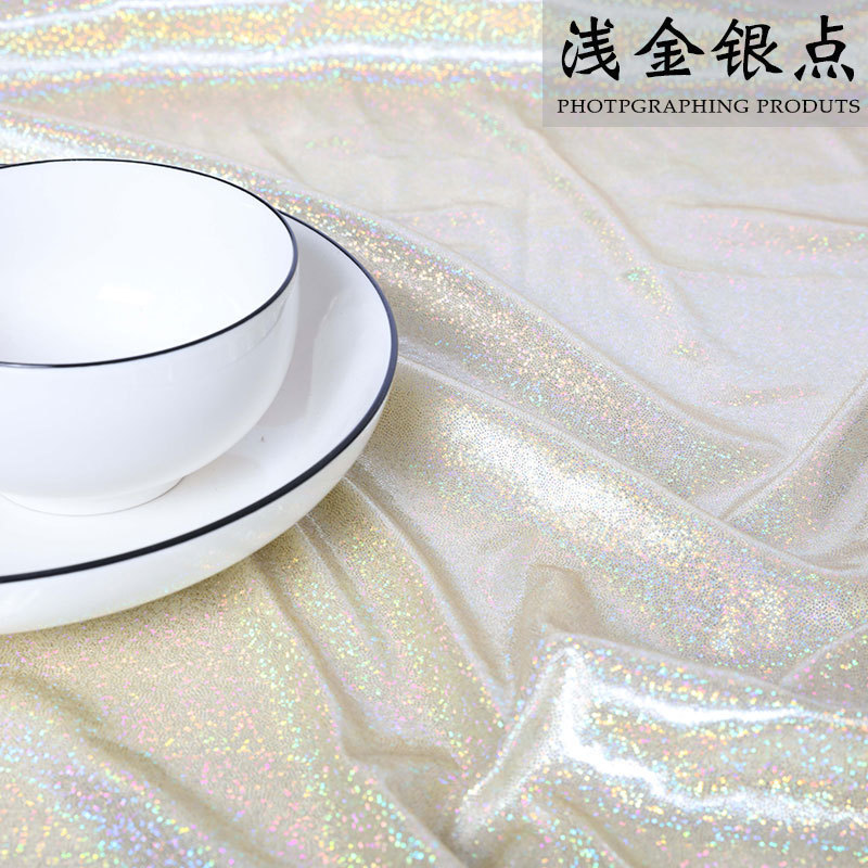 3MM亮片布料面料密网纱乱片婚庆装饰舞台背景布服装面料礼服桌布|undefined