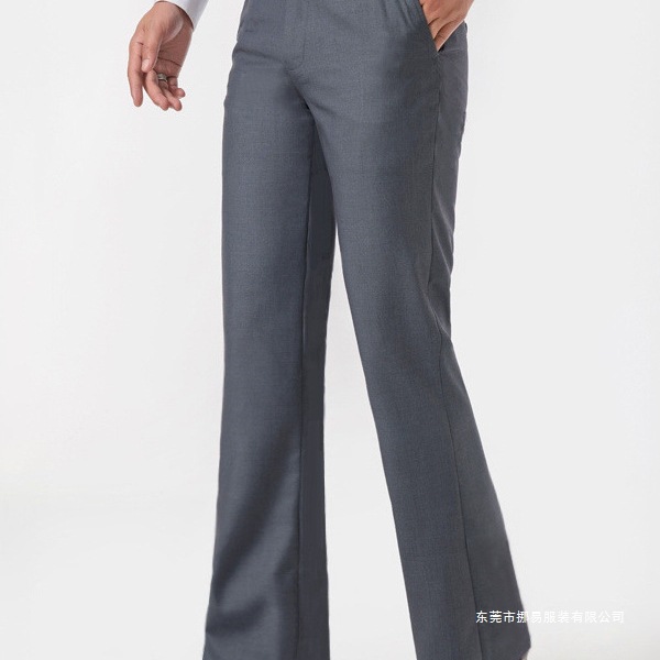 2025 Micro-Flared Pants Men's Business Gray Loose Straight Casual Trousers Drapedy Fashionable Wide-Leg High-Waisted Pants