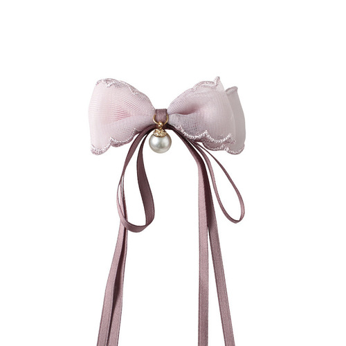 Children's hair accessories, girls' long ribbon bow hair clips, baby hair accessories, ponytail, little girl's temperament hair clips wholesale