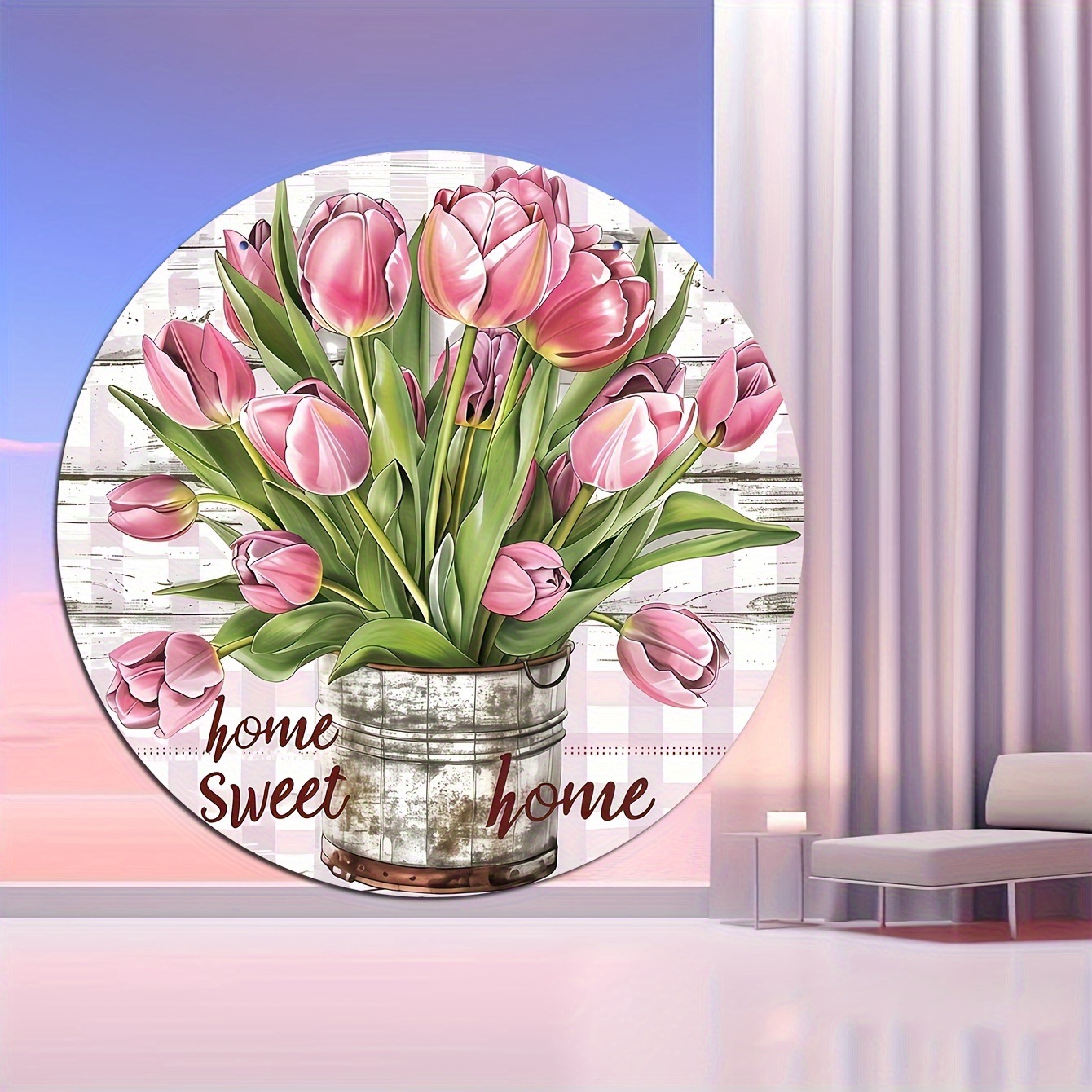 Transfronterizo temu xiyin venta de tablero plano 2D adornos Tulipán decoración del hogar decoración de la sala de estar adornos