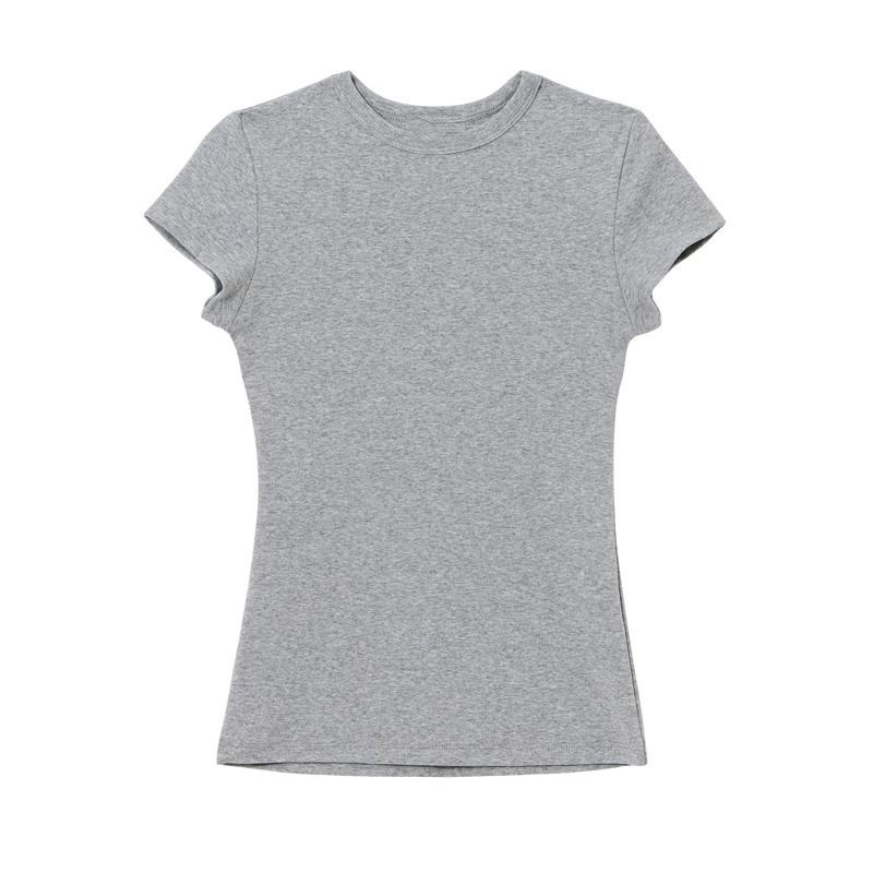 Gray round neck short sleeves