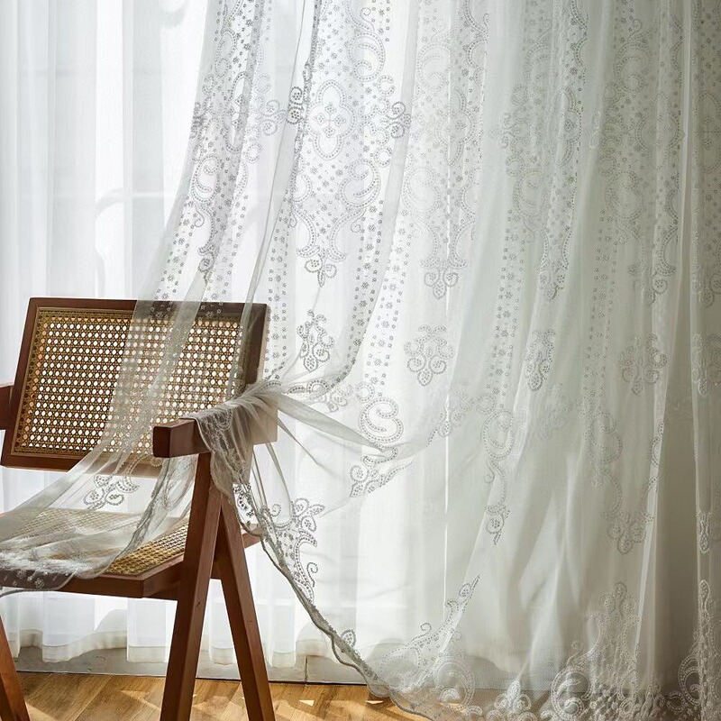 Jianmei Classical Baroque Light Luxury Stereo Beaded Embroidery Encrypted Window Screen Bedroom Finished Product Sag Good Sag Wholesale E-commerce Jianmei Classical Baroque Light Luxury Stereo Beaded Embroidery Encrypted Window Screen Bedroom Finished Product Sag Good Sag Wholesale E-commerce
