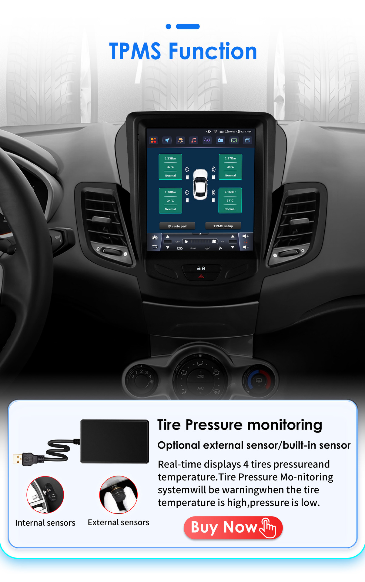 Central Control Navigation Is Suitable for Ford Fiesta 09-16 Models with Vertical Screen Bluetooth Player Multimedia Navigation System