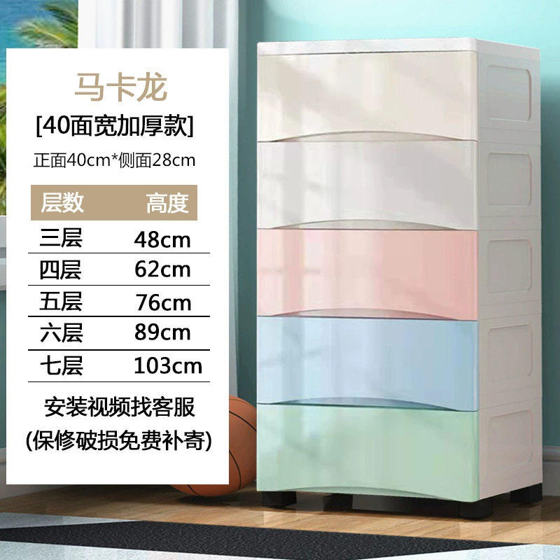 Plastic Storage Cabinet — Thickened Multi-Layer Drawer Organizer, Various Widths 20–78 cm