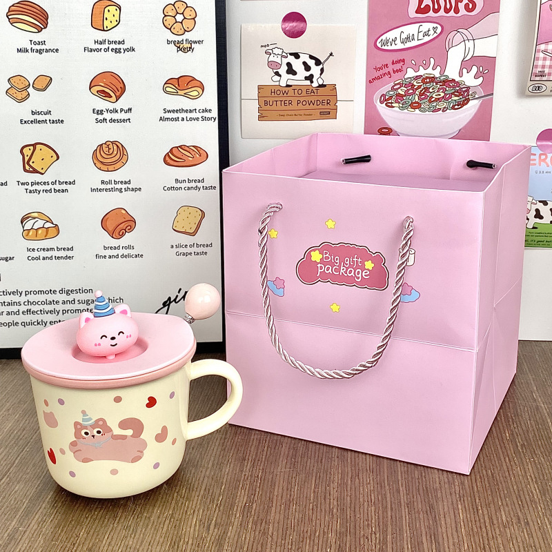 Ins adorable perro taza de cerámica de alto valor de visualización copas de agua regalo de cumpleaños copas de regalo de oficina