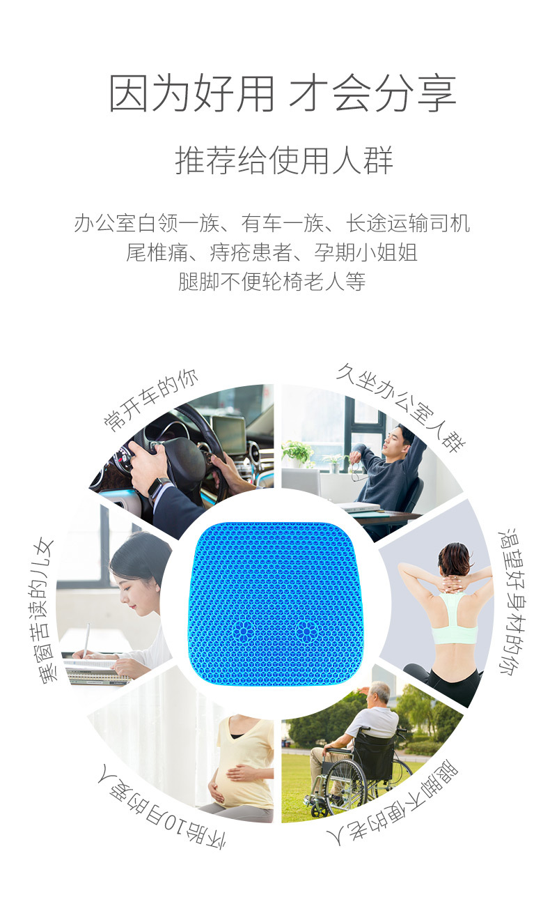 Car Seat Cushion Summer Cooling Pad Car Seat Mat Summer Car Use Cold Gel Honeycomb Silicone Car Mat Ventilated Breathable Cool