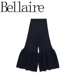 ZA外贸批发欧美风 法式 女装 时尚百搭网红花苞蓝色针织休闲长裤