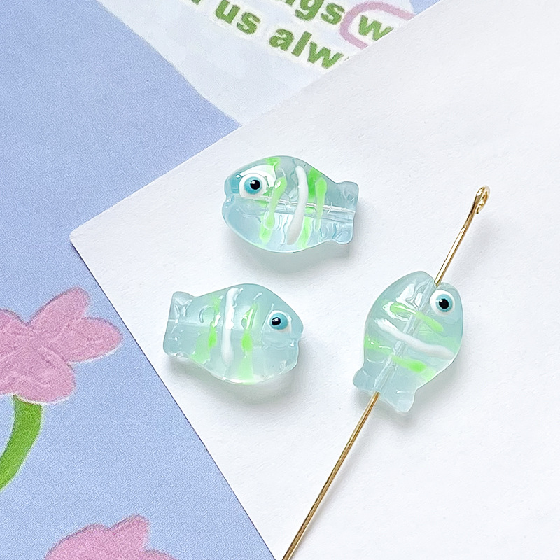 5g Weight Beads Jewelry Making Type DIY Ornament Accessories Classification 1 Piece Quantity Glass, glass Material Fish Pattern All Seasons Season Cute Style 1 Piece Glass Glass Fish DIY Ornament Accessories Beads 8