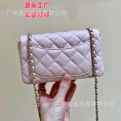 クロスボーダーラムスキンレトロバッグチェーンバッグ24k新しいミニファッション菱形バッグシングルショルダークロスボディレディースバッグ