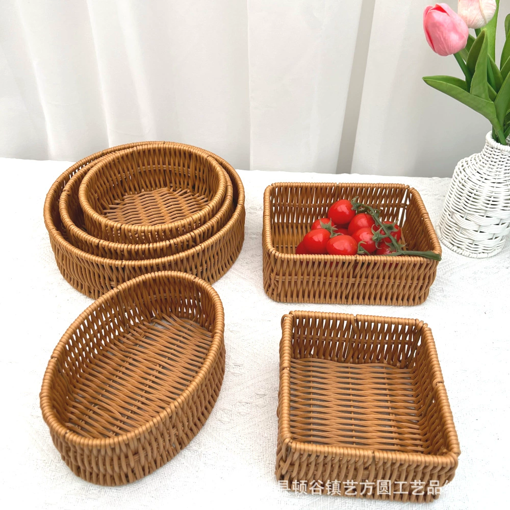 Пластиковая корзина из ротанга гостиница корзина жареная тарелка для еды