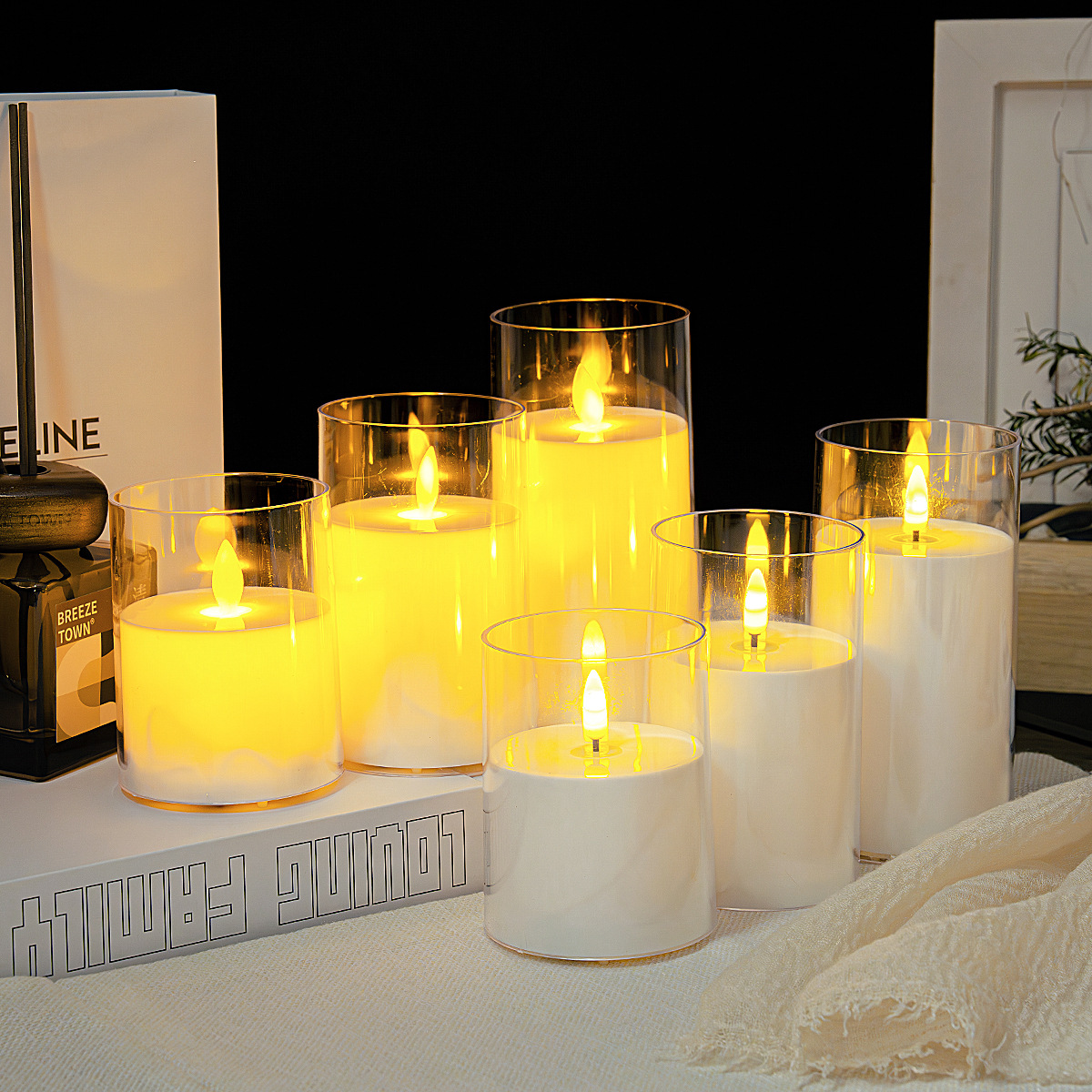 LED velas electrónicas concierto de velas decoración guión matar la luz de la atmósfera luz de la noche de Navidad vela de control remoto