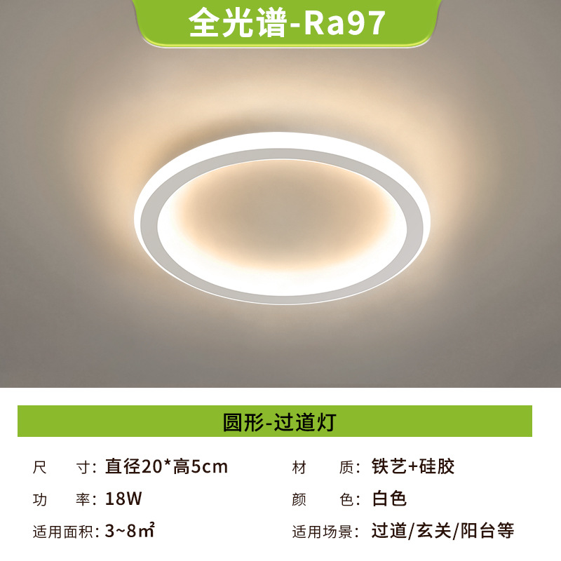 Lámpara de techo de pasillo moderna simple de espectro completo inteligente de protección de ojos en el corredor de la casa lámparas de balcón lámparas de decoración doméstica Zhongshan