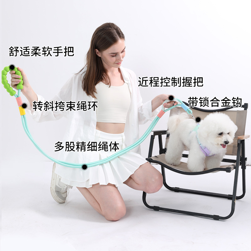Nueva cuerda de tracción para mascotas a juego de dopamina, cuerda de mensajero ajustable multifuncional, cuerda P para perros medianos y grandes, cuerda para pasear perros